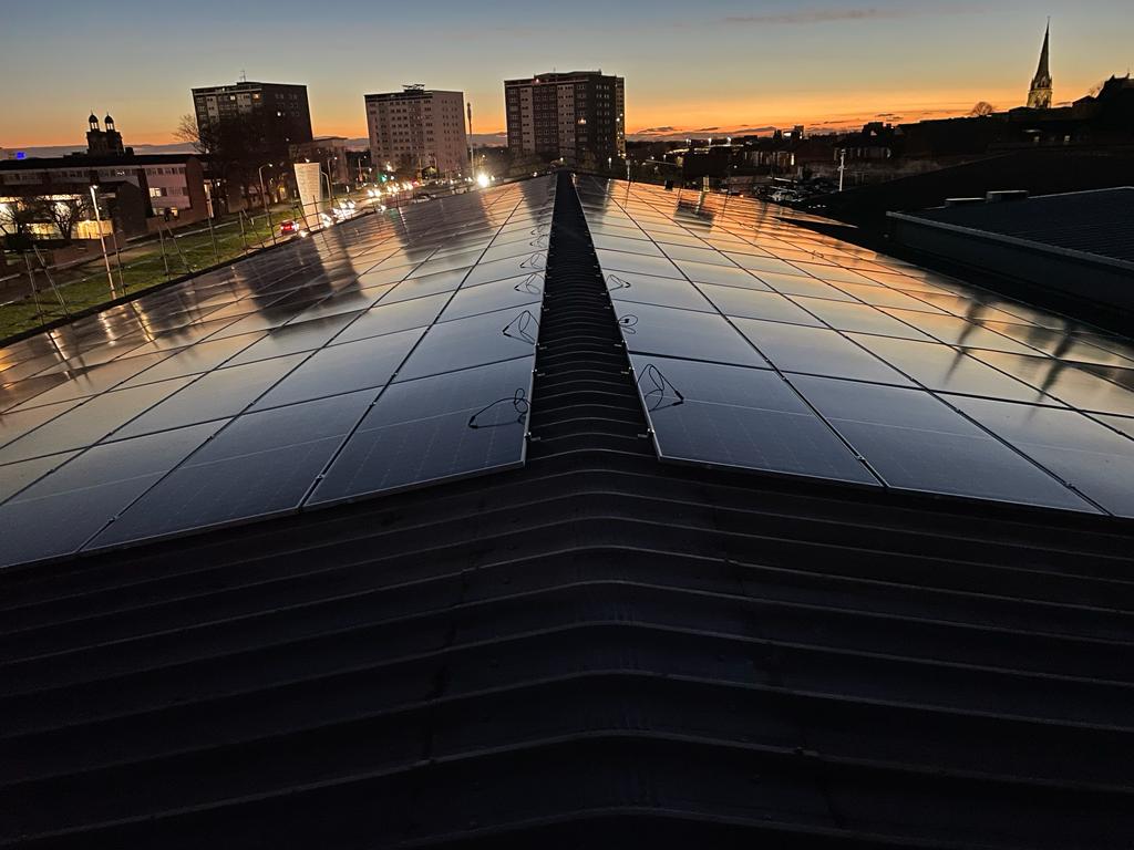 A photograph of some Solar Panels Lancashire, Preston.